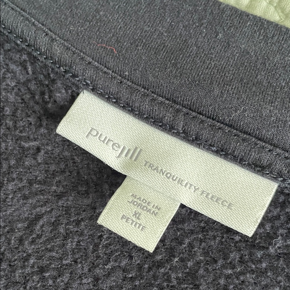 J. Jill Navy Blue Tranquility Fleece V-Neck 3/4 Sleeve Popover Dress Comfort - Picture 3 of 10